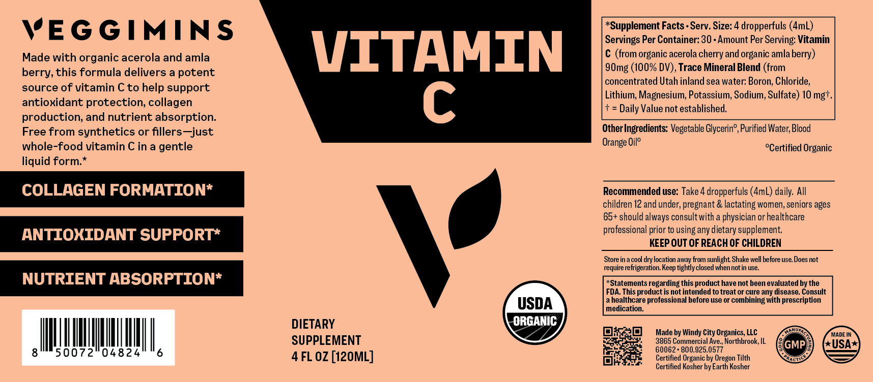 Veggimins Organic Vitamin C 4 oz