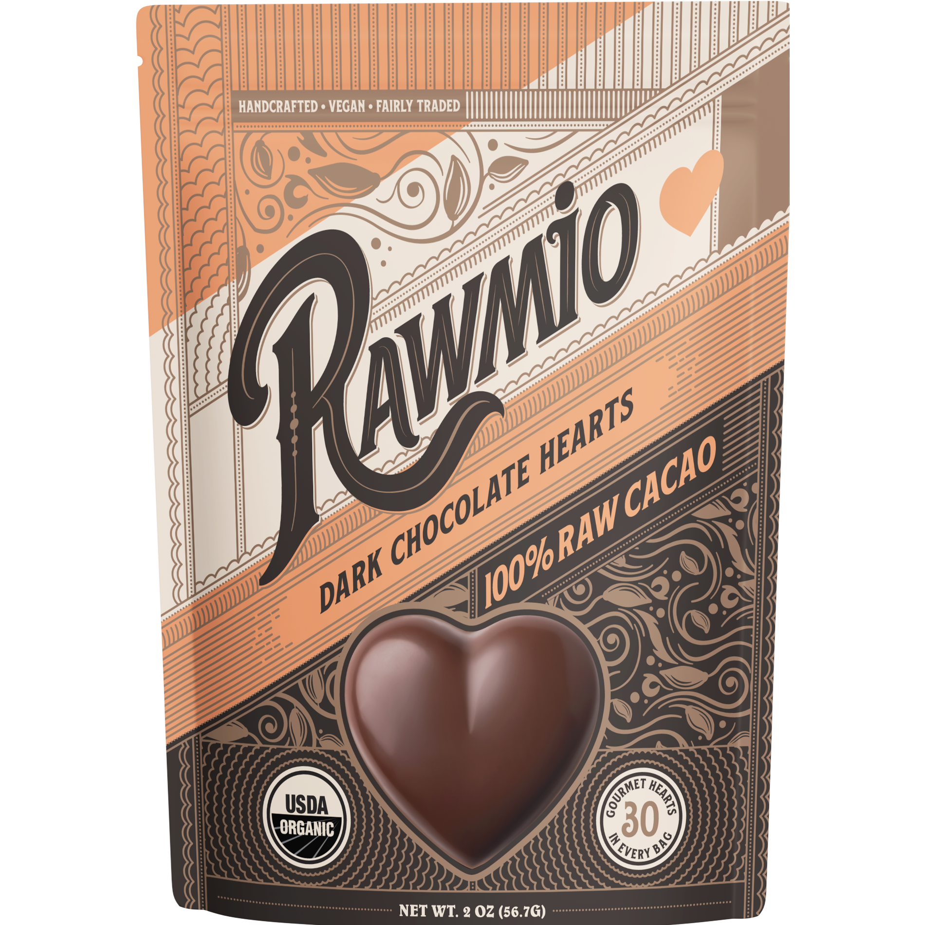 Rawmio 100% Dark Chocolate Hearts