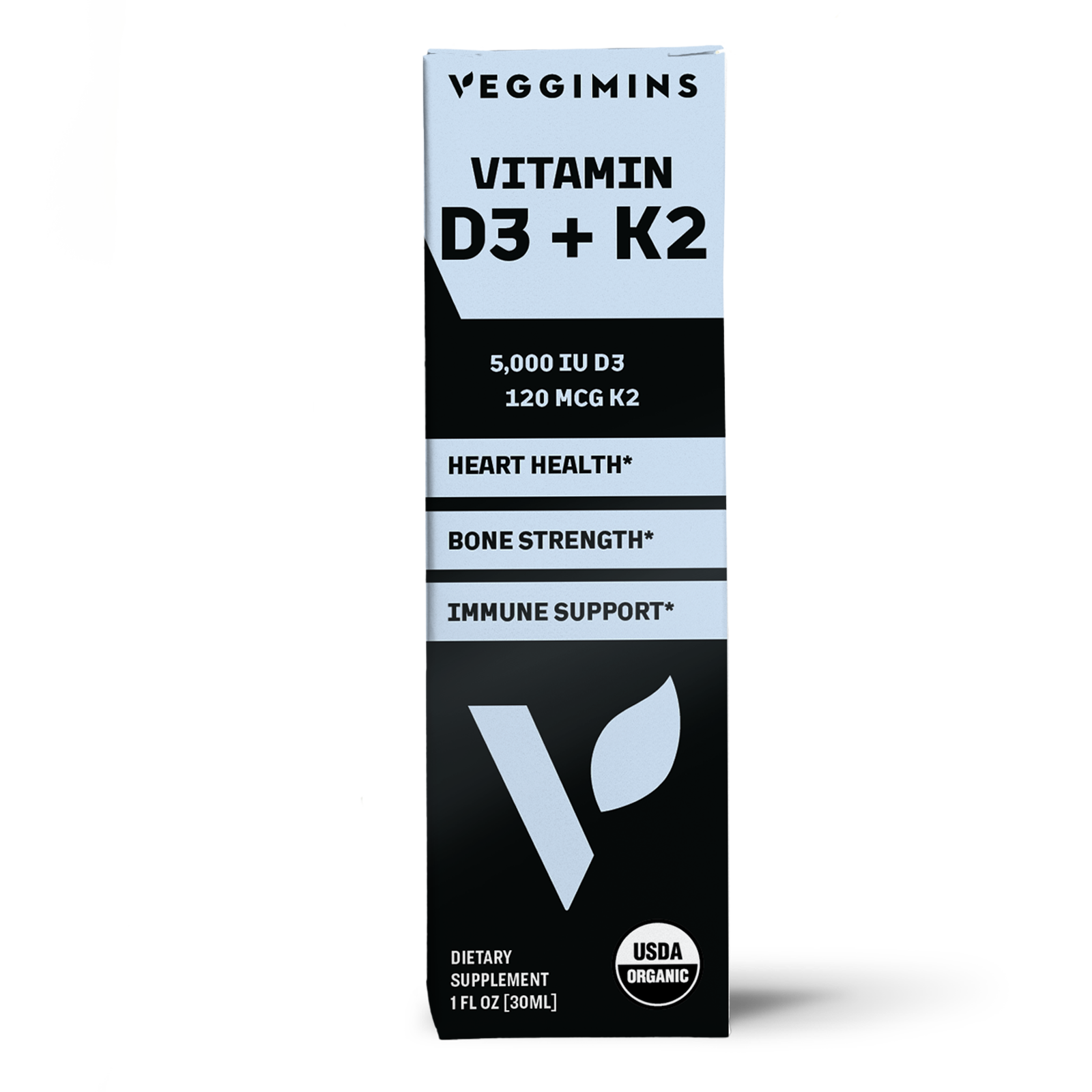 Veggimins Organic Nano Vitamin D3 + K2 Tincture - 1oz