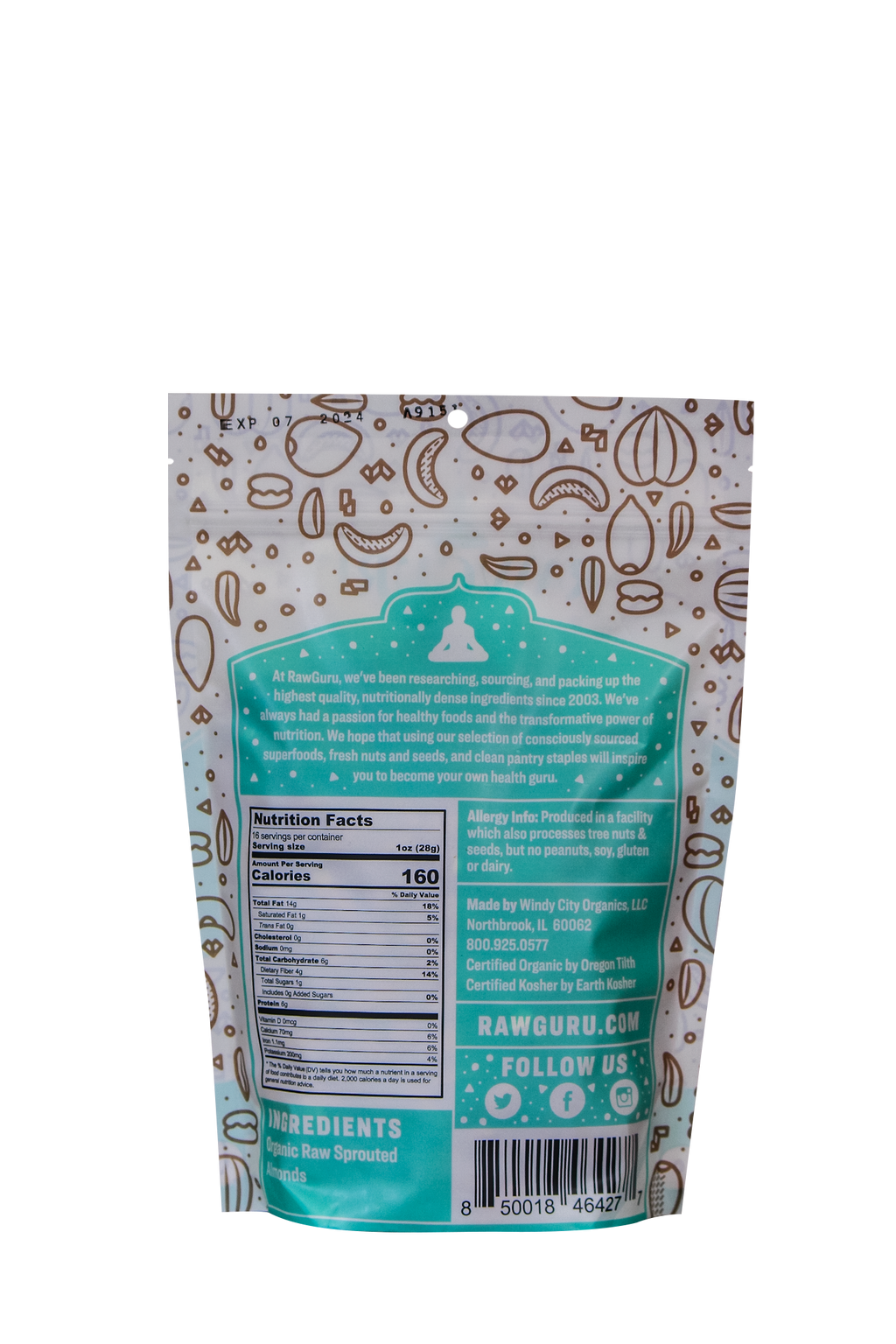 Organic Sprouted Almonds - 16 oz