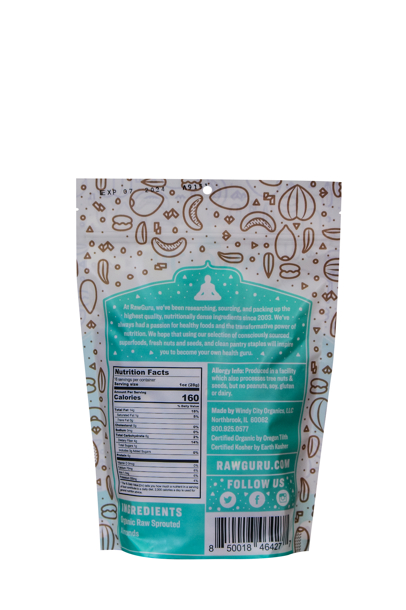 Organic Sprouted Almonds - 16 oz
